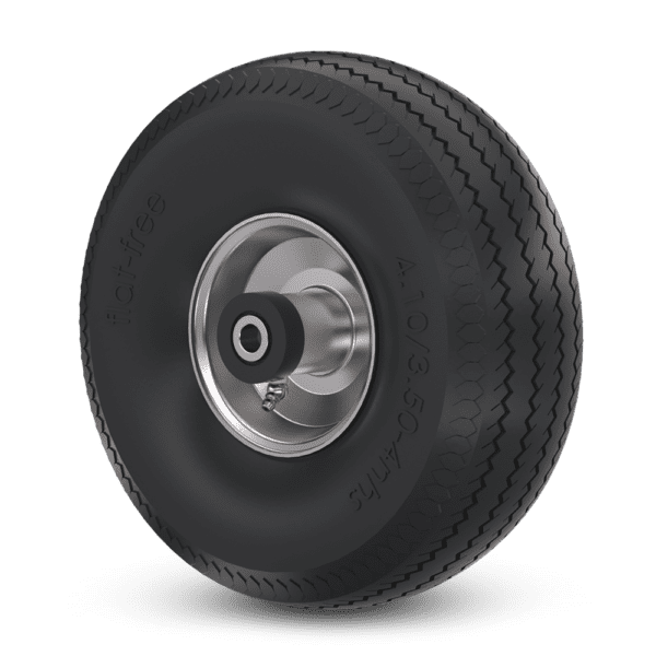 Flat Free Wheel: W-7910-FFCF-PBB-.5 [Silver Core with Black Tread]