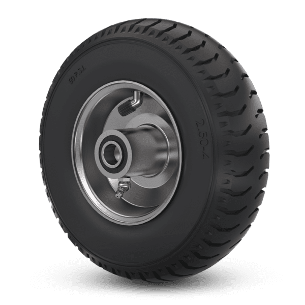 Pneumatic Wheel: W-7908-PNOB-PBB-.625 [Steel Grey Hub with Black Tread]