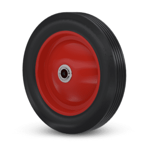 Semi Pneumatic Wheel: W-10X1.75-SPNC-BB-.75 [Red Hub with Black Tread]