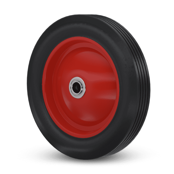 Semi Pneumatic Wheel: W-10X1.75-SPNC-BB-.75 [Red Hub with Black Tread]