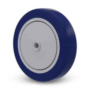 Shopping Cart Wheel: PLY-W-1950-PLY-PB-TG-.375 [Grey Core with Blue Tread]